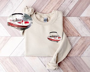 Custom Boat Drawing Sweatshirt,boat Gift, Custom Hand Drawn Boat Hoodie, Boat Portrait, Dad Gift,valentine Days Gift,pocket - Etsy