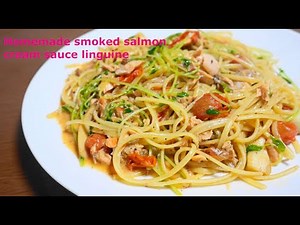 Homemade smoked salmon cream sauce Linguine 🍝🐟 #recipe #pasta #smokedsalmon