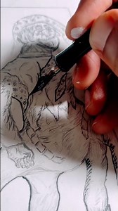 Inking my comic book.