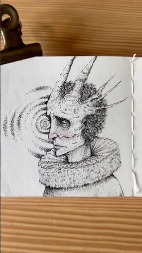 Creepy sad jester | sketch to ink