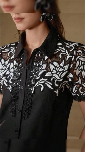 crochet panel blouse shirts & top style 2026