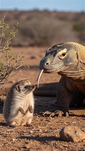 🦎 EPIC Komodo Dragon vs. Hedgehog FIGHT | Viral Survival Moment! 🦔