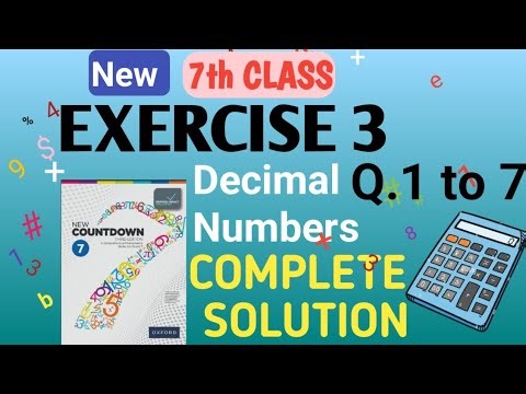 Oxford Mathematics (Lec # 1)Exercise 3 || New Countdown 7 || unit 3 || Oxford Mathematics