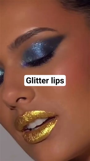 Glitter Lips Makeup Tutorial | Shiny Glam Lips for Party & Bridal Look#shortsviral #shorts