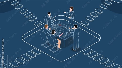 Logistics Supply Chain Management (SCM) Animation including Procurement, Manufacturing, Storage, IT, Distribution, and Transportation. isometric 4K Video