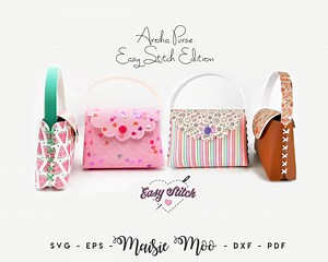 Purse Bag SVG Template | Hand Stitched Faux Leather Handbag Sewing Pattern Bag Pouch SVG | Girls Purse Template Hand Sew - Etsy