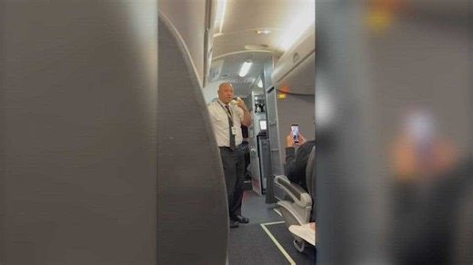 Video: Flight attendants address passengers after plane makes emergency landing at Eppley Airfield