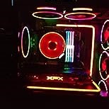 airgoo NEON RGB LED Strip for PC, 15.75 x 0.55 x 0.28 inches diffused Silicon Rubber Tube, for 12V 4-pin RGB Header, Come with Magnetic Brackets, Easy to Install