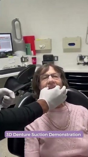 Demonstrating the suction on our 3D Dentures