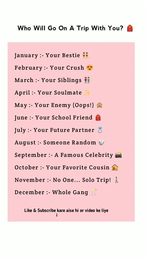 Choose your travel partner based on your birth month! 🏝️