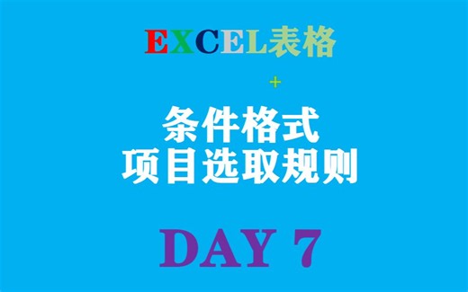 DAY7EXCEL条件格式的项目选取规则