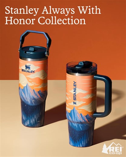 These limited‑edition Stanley tumblers bring artist-painted reverence for nature. Easy‑carry handles and leakproof, flip-straw lids mean simple hydration on the go. Only at REI! 🌲 | REI