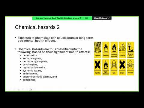SPH Introduction To Occupational Health & Hazards Jan 20 Lecture by Prof