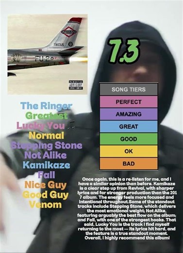 Review of Eminem's Kamikaze (2018) #albumranking #eminem #2018