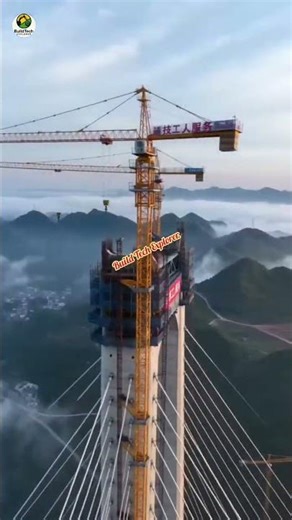 "Sky-High Engineering Marvel 🌉 | Clouds Ke Upar Banta Mega Cable Bridge"