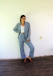 Vintage 70s Light Blue Pant Suit – High Waist Trousers & Blazer Set – Unisex Boho Hippie Power Suit // Size S/M - Etsy