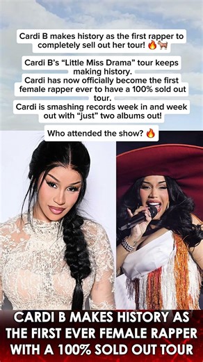 Cardi B Makes History With 100% Sold-Out Tour 🔥🐐