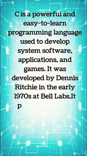 What is C Programming Language? #cprogramming #studylearn #shortvideo