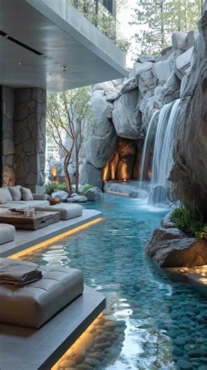 🏊 폭포 가장자리와 완벽하게 하나되는 투명 인피니티 풀 | Waterfall-Edge Infinity Pool