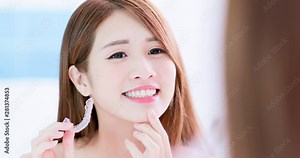 woman use invisible braces
