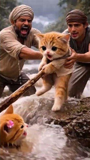 Poor Baby Billi Saves His Sister From Flood 😭 | Heart Touching Jungle Story#ai