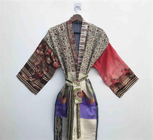 Women Silk Bath Wear Robe Pocket With Belt Long Pure Silk Kimono - Etsy