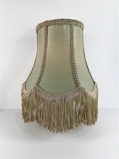 1970s Sage Green Bell Lamp Shade With Fringe– Boudoir Style With Tassel Trim - Etsy