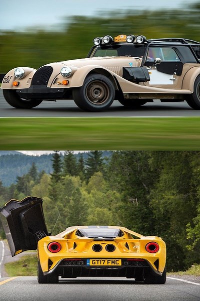 Morgan Plus Four CX-T vs Ford GT