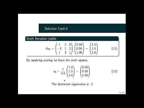 Approximating a Dominant Eigenvalue by the Power Method