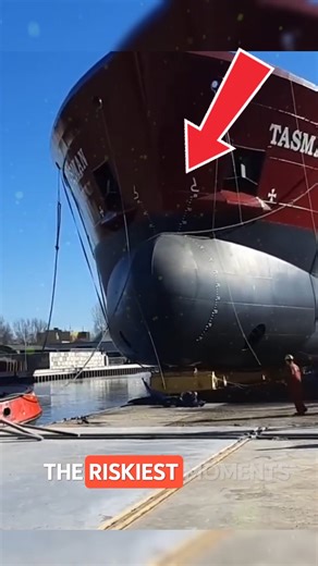 Why Launching Ships Into Water Is So Challenging Launching a ship is a high-risk engineering task. Held by steel chains and balanced on airbags, the vessel must slide smoothly into water once released. Safety, precision, and timing are crucial. This complex process is vital in marine engineering and shipbuilding logistics. Credits : @Koppiio, @DUPLICATERAJA771, @LicetStudios, @ToltapeFilms, /yt #ShipLaunching #MarineEngineering #HeavyMachiner #knowledge #ship | TasTy Maker Kerala | Facebook