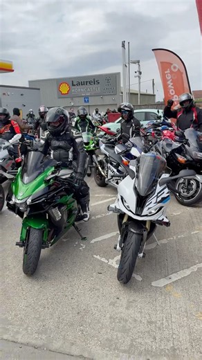 Epic Sports Bike Lineup at Shell Petro Gum! 🏍️🔥#cbr650r #automobile #bmws1000rr #yamaha #ducati