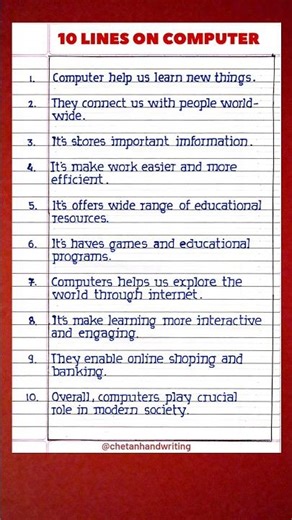 🖥️ 10 lines on Computer | Essay on Computer