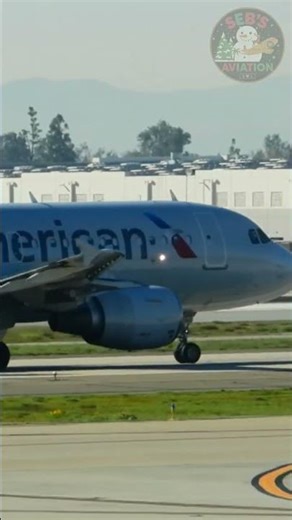American Airbus A319 Taking Off AT ONT, Ontario Int’l Airport | #aviation #airplane #planespotting