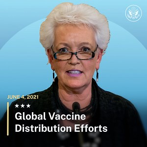 Coordinator for Global COVID-19 Response and Health Security Gayle Smith on vaccine dose sharing: "It’s in our interest to do this. Our own health security is at risk." None of us is safe until all of us are safe, and our nation's sharing of 25 million vaccine doses - as part of an initial 80 million dose commitment - is a step to ending the pandemic. Read Coordinator Smith's remarks on the United States' strategy to share the vaccine doses with the world here: https://go.usa.gov/x6Z2R. | U.S. D