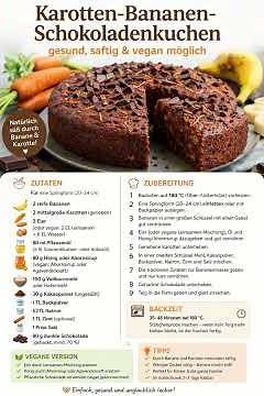 Saftiger Karotten-Bananen-Schokokuchen 🍌🥕🍫 Gesund, einfach & vegan möglich!#karottenkuchen