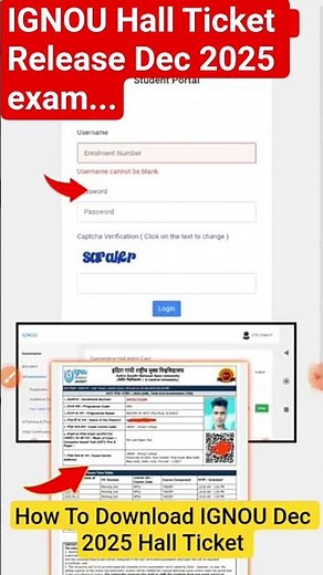 December 2025 Hall Ticket Released | How to Download Admit Card Step by Step Process | IGNOU #ignou