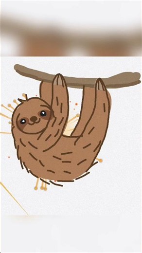 Draw a sloth step by step 🦥 #art #shorts #viral