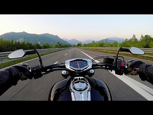 Sunset ride on Yamaha XVS1300CU / Stryker - Italian Pre Alps - road SS 36 - イタリアで日本のバイク