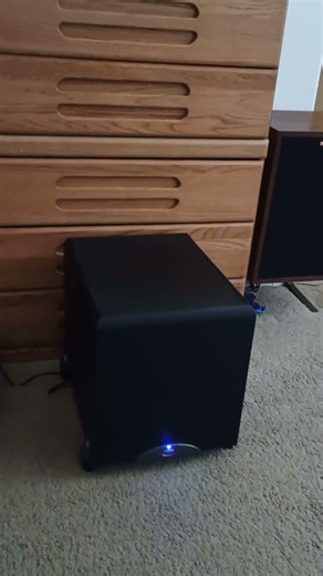 Klipsch 12 120V subwoofer I repaired. Hooked up to my stereo system.