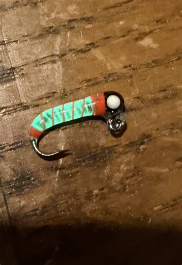 Hollow Body Ice Fishing Jigs with Orange Stripes