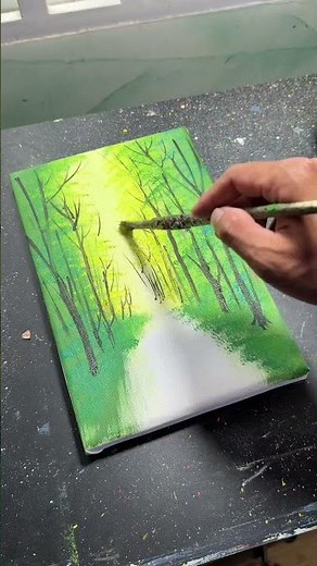 Easy Forest Path Painting for Beginners | Acrylic Landscape Art