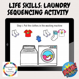 Life Skills Laundry Sequencing Special Education Boom Cards™
