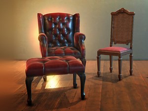 Antique Gothic Chair and Armchair | 3D Furniture | Unity Asset Store