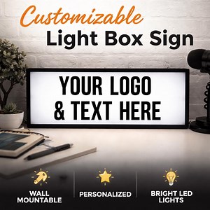 Light Box With Custom Logo,personalized Light Box,business Logo Sign,add Custom Logo and Text,gift for New Shop,workplace Gift,business Gift - Etsy