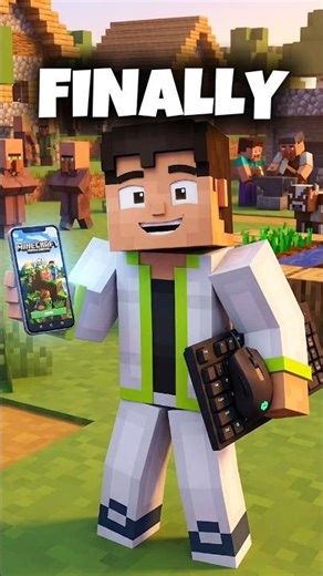 😱 SECRET TRICK TO PLAY MINECRAFT PE 🔥 WITH KEYBOARD & MOUSE #shorts #minecraft