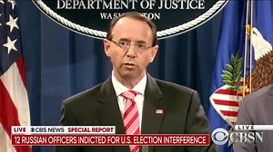 16K views · 602 reactions | "When we confront foreign interference in American elections, it's important for us to avoid thinking politically as Republicans or Democrats. Instead, to think patriotically as Americans." Rosenstein says he briefed President Trump about Russian intelligence officers indicted over DNC hacking. cbsn.ws/2uwgoh1 | CBS Mornings | Facebook