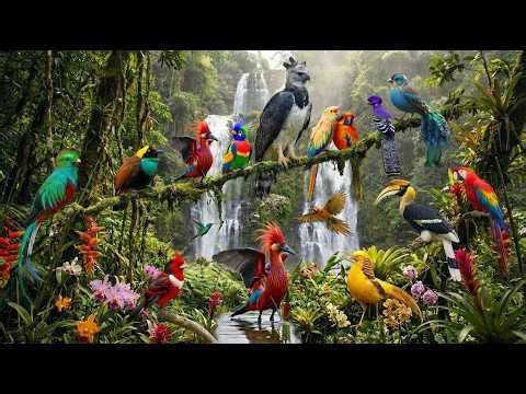 Jungle Nature Ambience | Relaxing Birds🦚🦩🦜🍁🍃🌺#AnxietyRelief #BirdLife #BirdChirping #JungleBirds