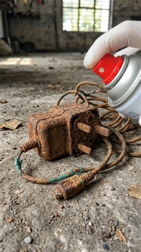 old mobile charger rusty spray cleaned...