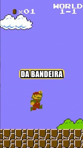 Pulando por cima da bandeira em Super Mario Bros #supermario #supermariobros