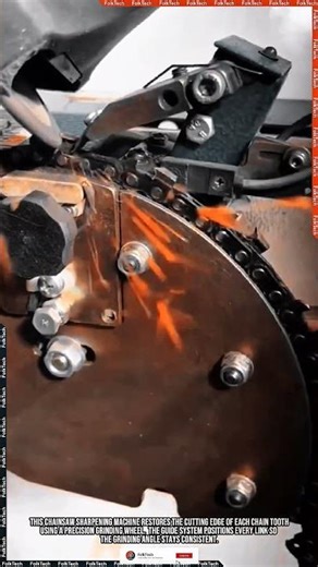 How Does This Machine Sharpen Chainsaw Teeth So Precisely?